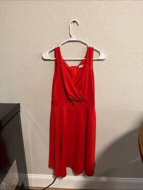 Grace Karin Red Sleeveless Midi Dress with V-Neck